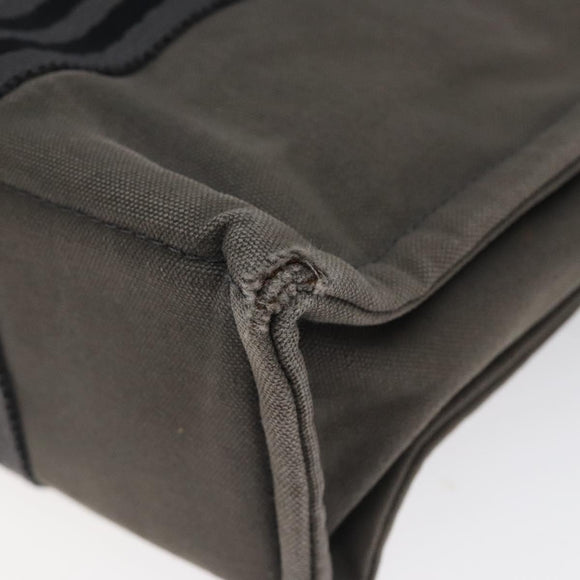 HERMES Fourre Tout PM Hand Bag Canvas Black Gray Silver Auth bs24475
