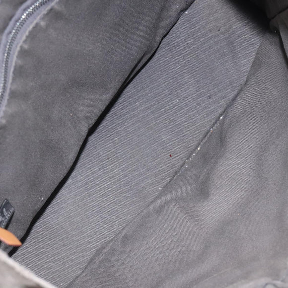 HERMES Fourre Tout PM Hand Bag Canvas Black Gray Silver Auth bs24475