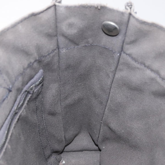 HERMES Fourre Tout PM Hand Bag Canvas Black Gray Silver Auth bs24475