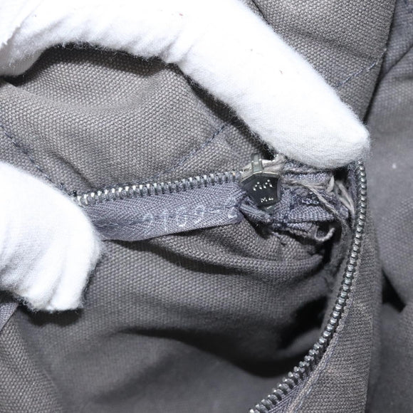 HERMES Fourre Tout PM Hand Bag Canvas Black Gray Silver Auth bs24475