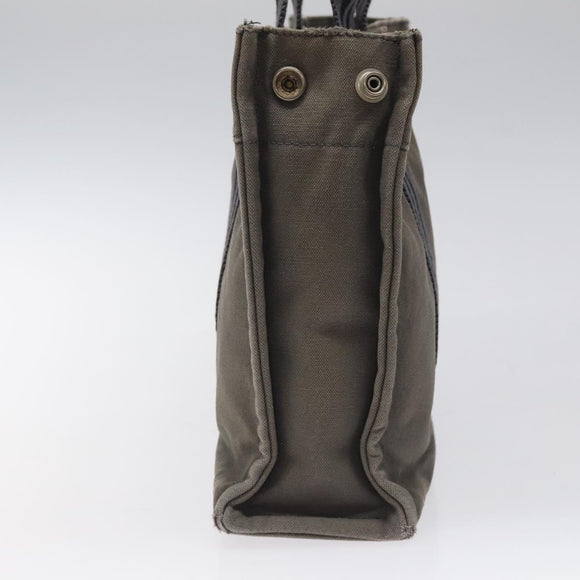 HERMES Fourre Tout PM Hand Bag Canvas Black Gray Silver Auth bs24475