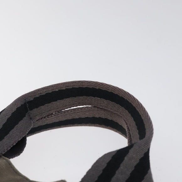 HERMES Fourre Tout PM Hand Bag Canvas Black Gray Silver Auth bs24475