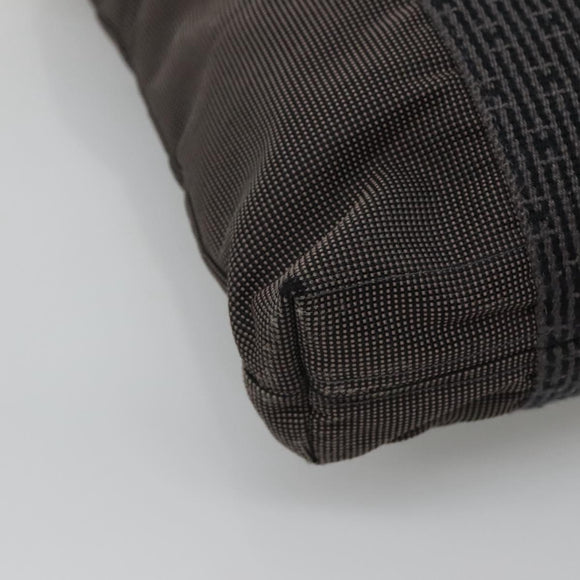 HERMES Her Line Kabas Tote Bag Canvas Gray Silver Auth bs24476