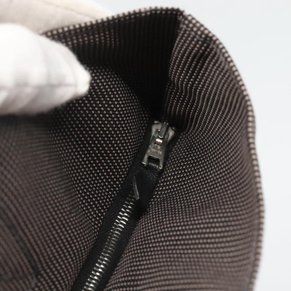 HERMES Her Line Kabas Tote Bag Canvas Gray Silver Auth bs24476