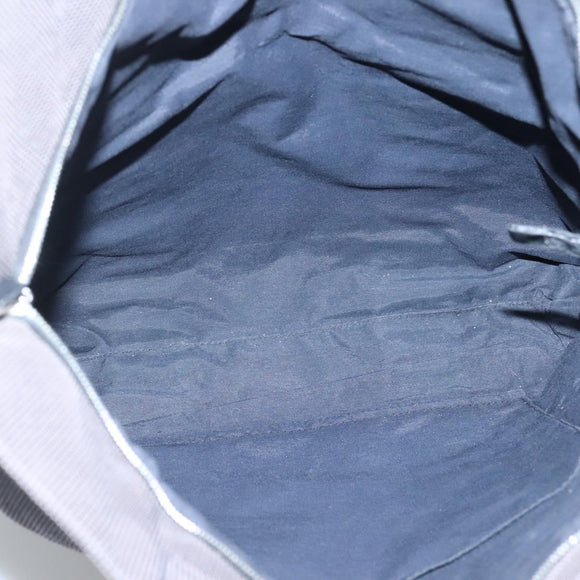 HERMES Her Line Kabas Tote Bag Canvas Gray Silver Auth bs24476