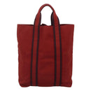 HERMES Fourre Tout cabas Tote Bag Canvas Red Navy Auth bs24477-2