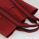 HERMES Fourre Tout cabas Tote Bag Canvas Red Navy Auth bs24477-6