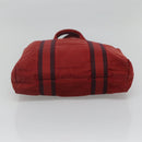 HERMES Fourre Tout cabas Tote Bag Canvas Red Navy Auth bs24477-5