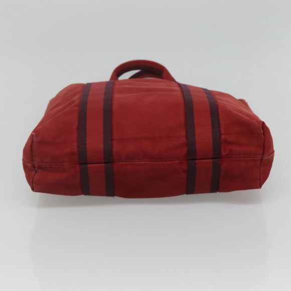 HERMES Fourre Tout cabas Tote Bag Canvas Red Navy Auth bs24477