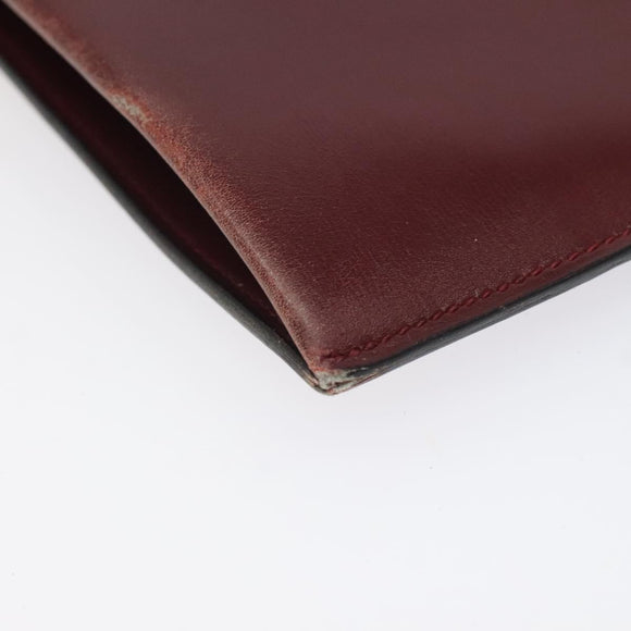 HERMES Shoulder Bag Leather Red Auth bs24478