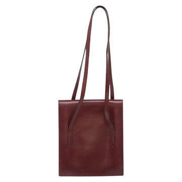 HERMES Shoulder Bag Leather Red Auth bs24478 - 0