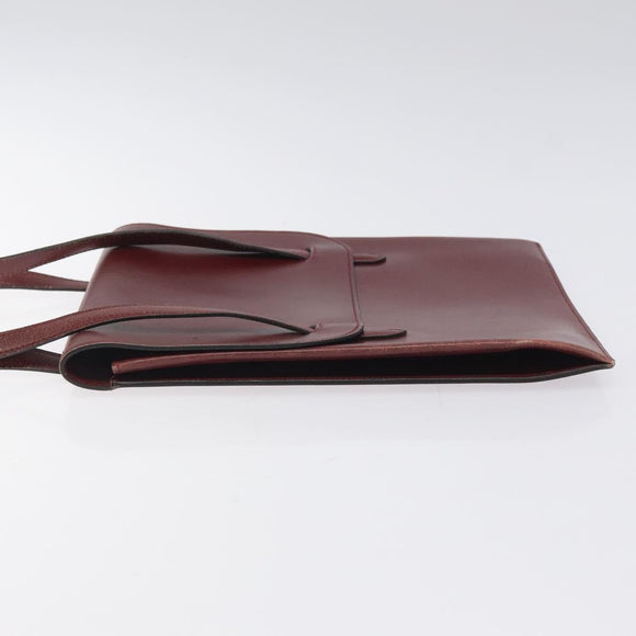 HERMES Shoulder Bag Leather Red Auth bs24478