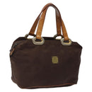 MCM Logogram Vicetos Hand Bag Nylon Brown Gold Auth bs24481-1
