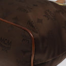 MCM Logogram Vicetos Hand Bag Nylon Brown Gold Auth bs24481-15