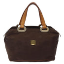 MCM Logogram Vicetos Hand Bag Nylon Brown Gold Auth bs24481-13