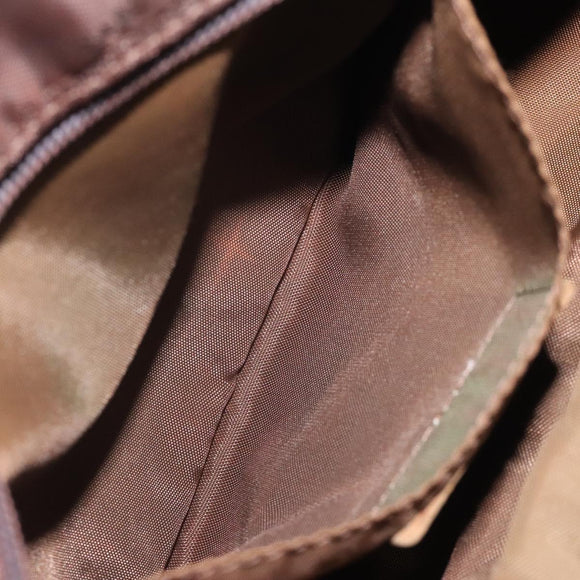 MCM Logogram Vicetos Hand Bag Nylon Brown Gold Auth bs24481