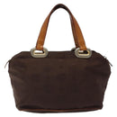 MCM Logogram Vicetos Hand Bag Nylon Brown Gold Auth bs24481-2