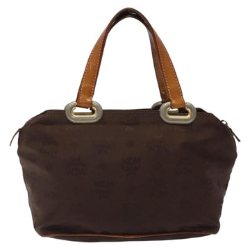MCM Logogram Vicetos Hand Bag Nylon Brown Gold Auth bs24481 - 0