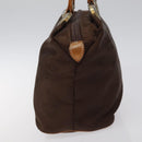 MCM Logogram Vicetos Hand Bag Nylon Brown Gold Auth bs24481-4
