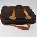 MCM Logogram Vicetos Hand Bag Nylon Brown Gold Auth bs24481-6