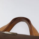 MCM Logogram Vicetos Hand Bag Nylon Brown Gold Auth bs24481-8