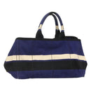 PRADA Canapa GM Hand Bag Canvas Blue Gold Auth bs24485-1