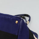 PRADA Canapa GM Hand Bag Canvas Blue Gold Auth bs24485-9