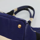 PRADA Canapa GM Hand Bag Canvas Blue Gold Auth bs24485-15