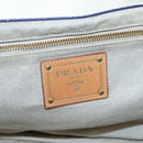 PRADA Canapa GM Hand Bag Canvas Blue Gold Auth bs24485-17