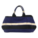 PRADA Canapa GM Hand Bag Canvas Blue Gold Auth bs24485-13