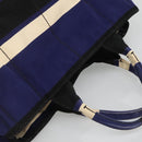 PRADA Canapa GM Hand Bag Canvas Blue Gold Auth bs24485-6