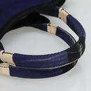 PRADA Canapa GM Hand Bag Canvas Blue Gold Auth bs24485-7