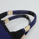 PRADA Canapa GM Hand Bag Canvas Blue Gold Auth bs24485-8