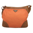 PRADA Shoulder Bag Nylon Orange Silver Auth bs24487-13