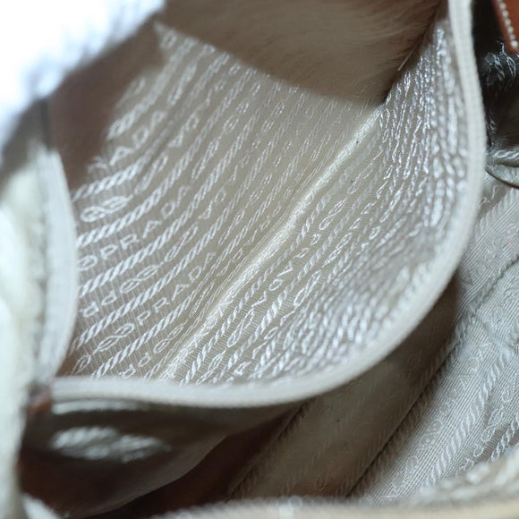 PRADA Shoulder Bag Nylon Orange Silver Auth bs24487