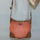 PRADA Shoulder Bag Nylon Orange Silver Auth bs24487-23
