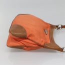 PRADA Shoulder Bag Nylon Orange Silver Auth bs24487-3