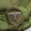 PRADA Shoulder Bag Nylon Khaki Silver Auth bs24489-18