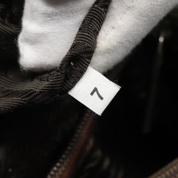 PRADA Shoulder Bag Nylon Khaki Silver Auth bs24489