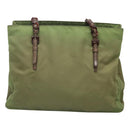 PRADA Shoulder Bag Nylon Khaki Silver Auth bs24489-2