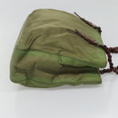 PRADA Shoulder Bag Nylon Khaki Silver Auth bs24489-4