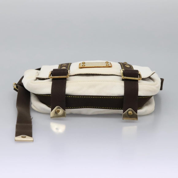 LOUIS VUITTON Antigua Buzas PM Shoulder Bag Canvas White M40042 Auth bs24492