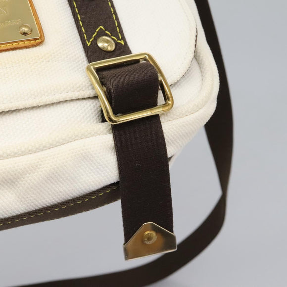 LOUIS VUITTON Antigua Buzas PM Shoulder Bag Canvas White M40042 Auth bs24492
