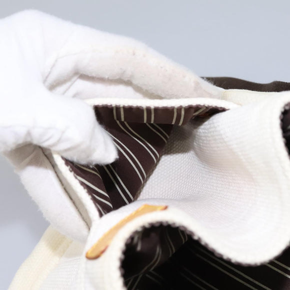 LOUIS VUITTON Antigua Buzas PM Shoulder Bag Canvas White M40042 Auth bs24492