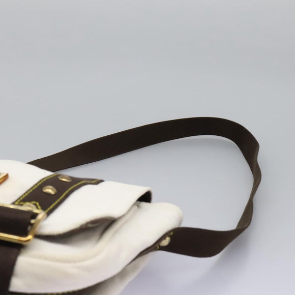 LOUIS VUITTON Antigua Buzas PM Shoulder Bag Canvas White M40042 Auth bs24492