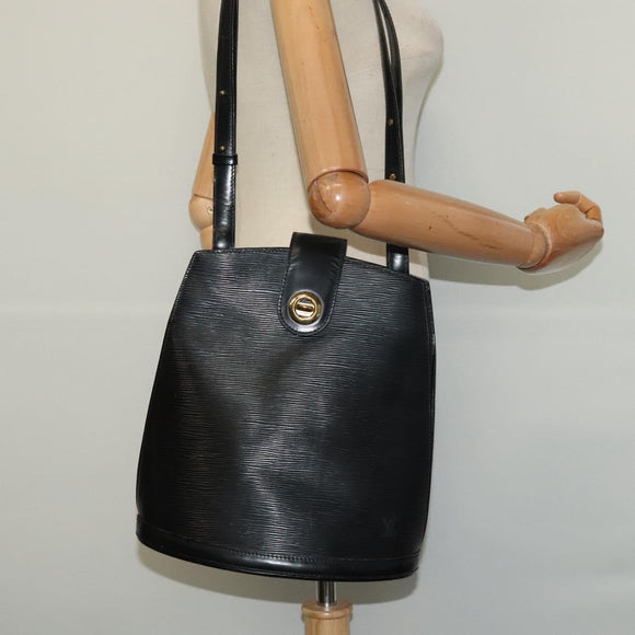 LOUIS VUITTON Epi Cluny Shoulder Bag Black M52252 LV Auth bs24496