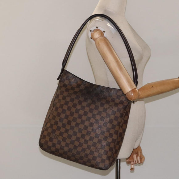 LOUIS VUITTON Damier Ebene Looping GM Shoulder Bag N51144 LV Auth bs24504