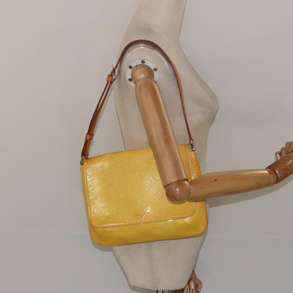 LOUIS VUITTON Monogram Vernis Thompson Street Bag Yellow M91071 LV Auth bs24506