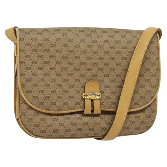 GUCCI Micro GG Supreme Shoulder Bag PVC Leather Beige 001 406 1780 Auth bs24523