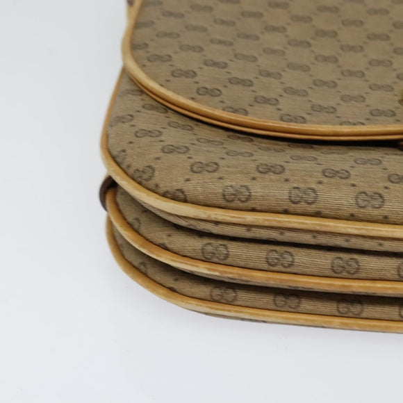 GUCCI Micro GG Supreme Shoulder Bag PVC Leather Beige 001 406 1780 Auth bs24523